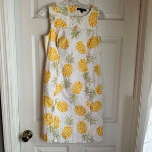 Brooks Brothers Women's Pineapple Summer Shift Dress Size 2 Petite Preppy Style